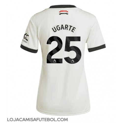 Camisa de Futebol Manchester United Manuel Ugarte #25 Equipamento Alternativo Mulheres 2024-25 Manga Curta